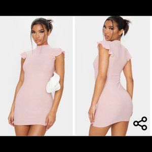 NWT ROSE HIGH NECK CAP SLEEVE BODYCON DRESS